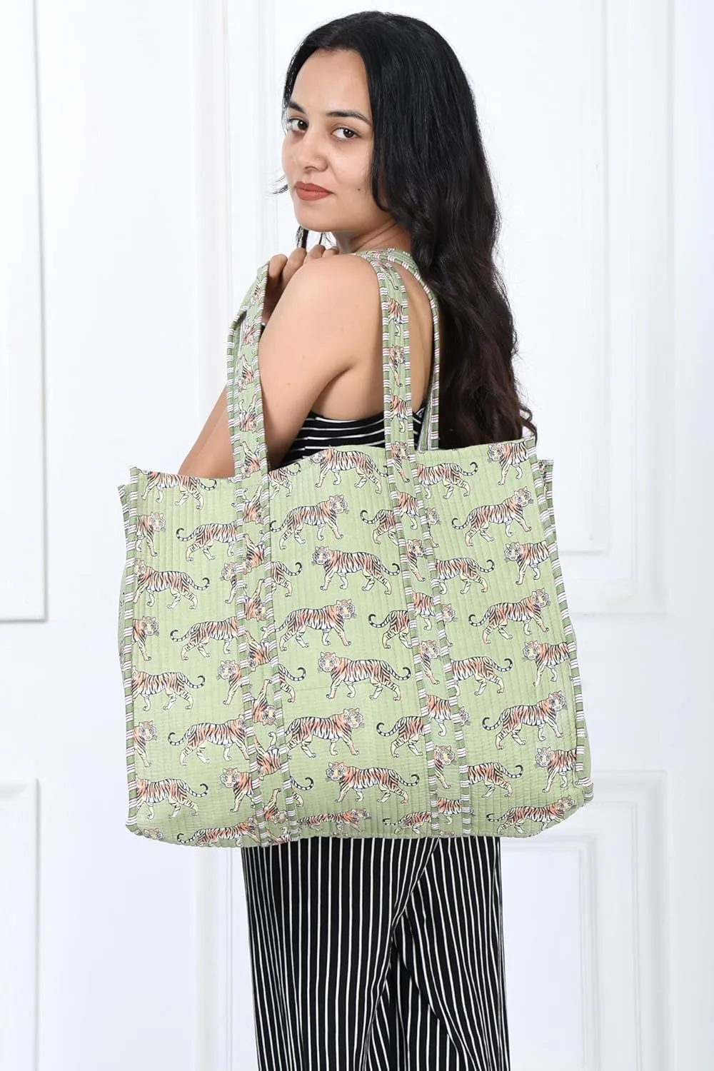 100% Cotton Shoulder Bag Tote Bag Women Reversible Shopping Bag &Grocery Bags Stylish Travel Bag Gift for Her
