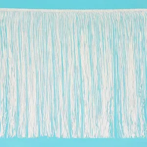 18" Chainette Fringe Trim, Polyester-Made Decorative Fringe Trim, Versatile Fringes for Costumes, Uniforms, Home Decor, and Party Decorations, 5 yards, White