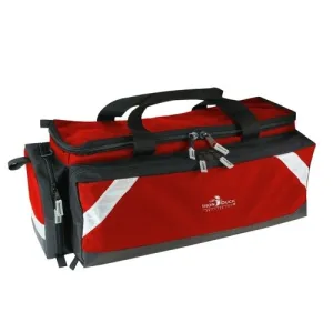 34016DP-R Breathsaver Plus Airway Management System Bag for Class D or Jumbo D Oxygen Tank with Ergonomic, Adjustable Shoulder Strap and Nylon Hand Straps, Nylon, Red…Made in The USA!