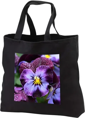 3dRose Stamp City - flowers - Macro photograph of a violet viola flower. - Tote Bags (tb_335425)