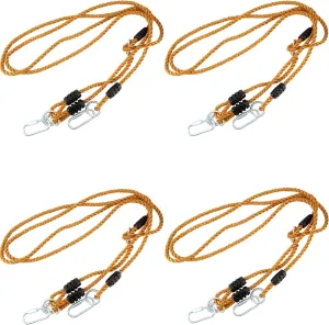 4 Pcs Adjustable Swing Rope Hanging Tree Swing Hammock Nylon Extension Rope Strap Kit with Carabiners for Indoor Outdoor Playground Swing Accessories