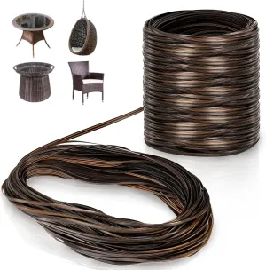 459Ft Wicker Repair Kit, Rattan Patio Chair Sofas Furniture Repair Supplies, Gradiant Coffe Brown Exlong Weaving Webbing Replacement Part for Outdoor Lawn Furniture