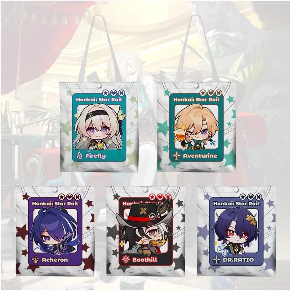 Acheron Robin Tote Bags Game Honkai Star Rail Firefly Boothill Canvas Crossbody Hobo Bags Large Handbags for Unisex