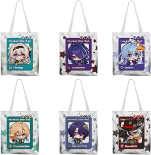 Acheron Robin Tote Bags Game Honkai Star Rail Firefly Boothill Canvas Crossbody Hobo Bags Large Handbags for Unisex
