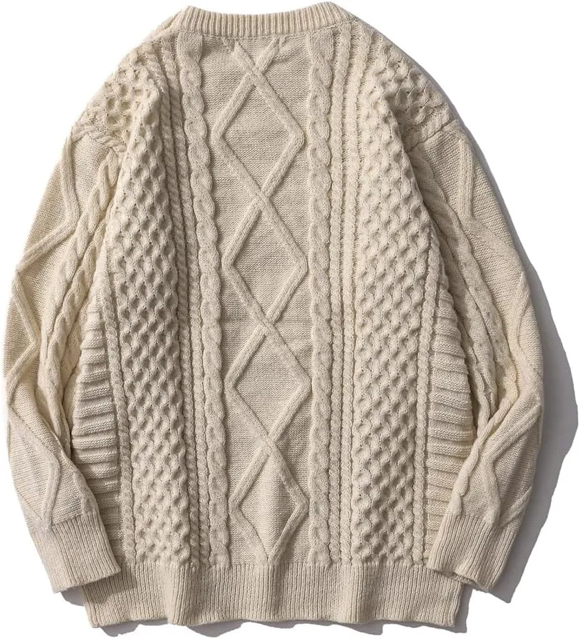 Aelfric Eden Women Sweater Vintage Cable Knit Sweater Casual Oversized Sweater Pullover