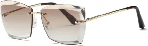AEVOGUE Sunglasses For Women Oversized Rimless Diamond Cutting Square Glasses AE0528