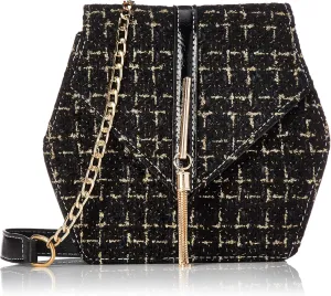 Aimoon(アイモン) Women's, Hexagon Shape, Crossbody, Small, with Fringe, Shoulder Bag