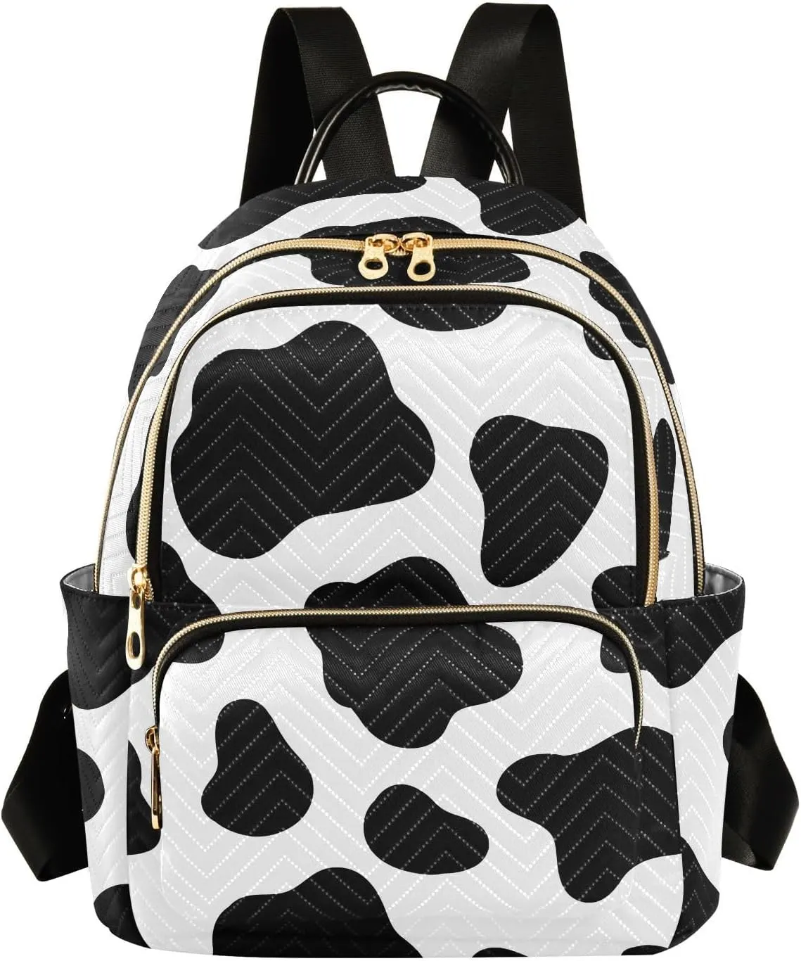 ALAZA Mini Backpack for Women, Cow Printed Travel Backpack Purse for Ladies, Small Bookbag Daypack Shoulder Bag M