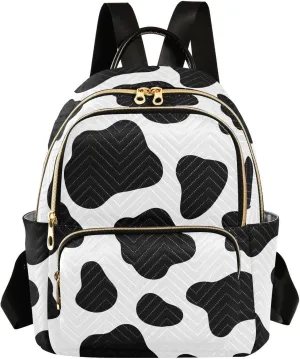 ALAZA Mini Backpack for Women, Cow Printed Travel Backpack Purse for Ladies, Small Bookbag Daypack Shoulder Bag M