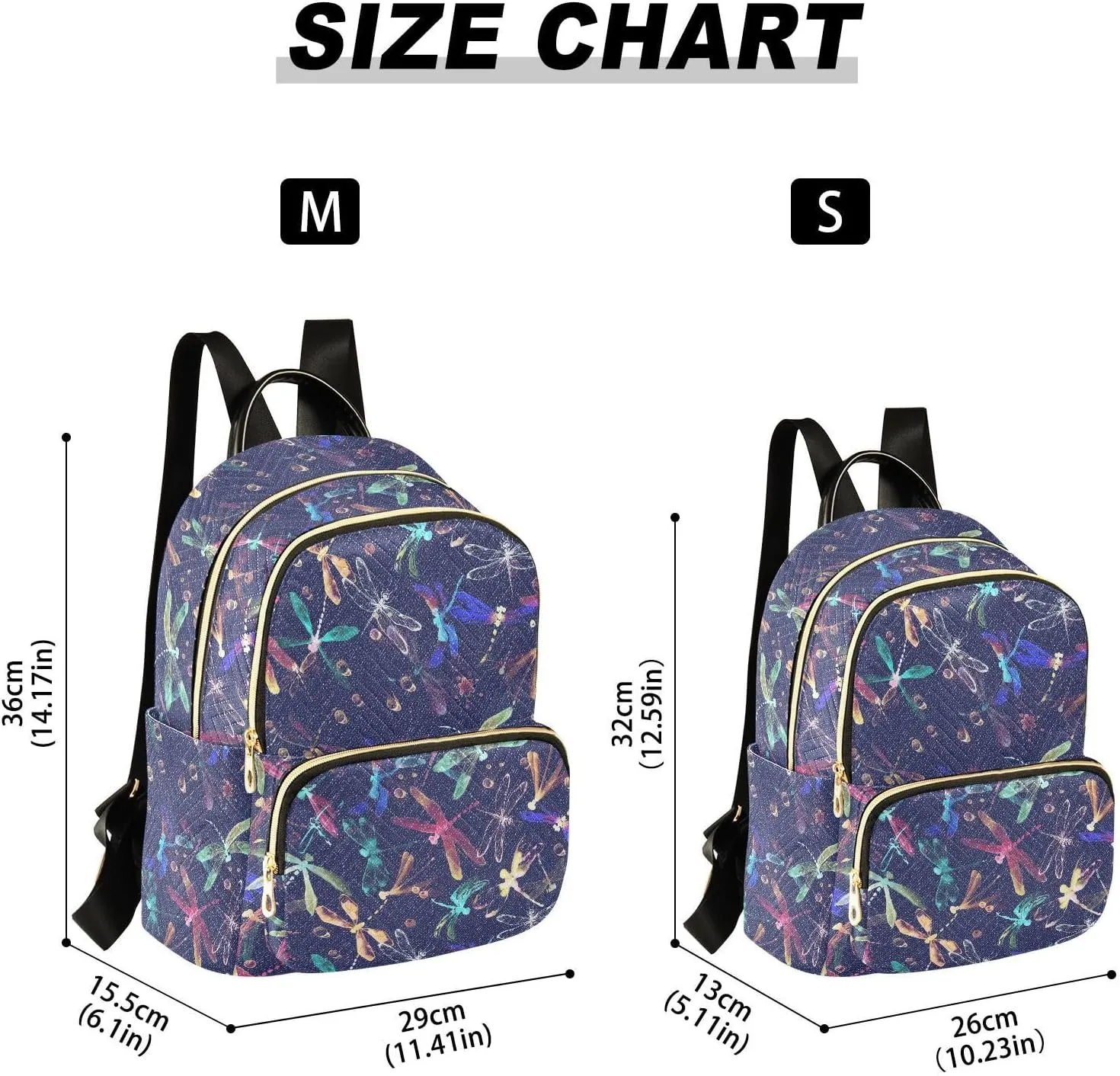 ALAZA Mini Backpack for Women, Dragonflies and Water Droplets Travel Backpack Purse for Ladies, Small Bookbag Daypack Shoulder Bag M