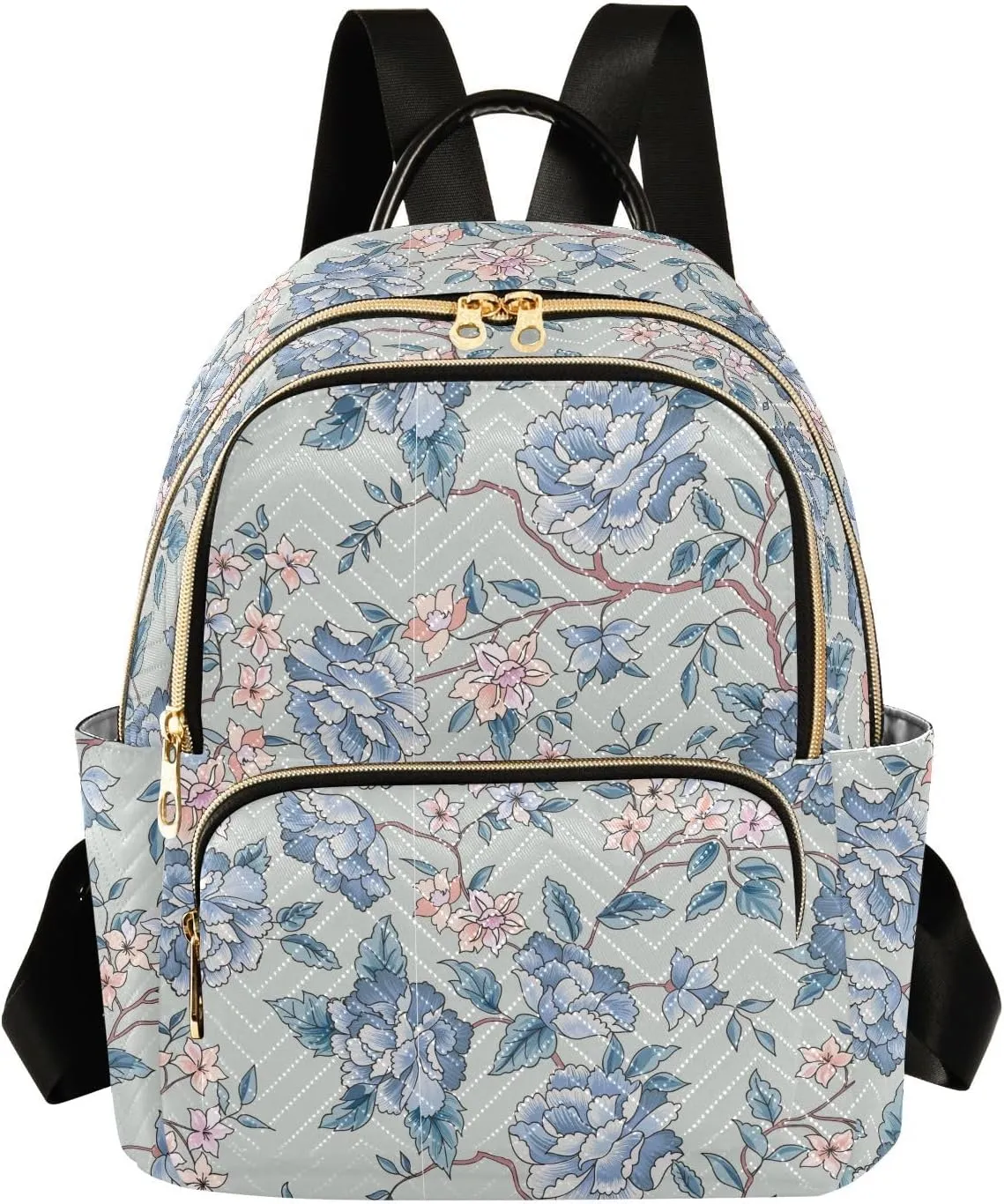 ALAZA Mini Backpack for Women, Flourish Ornamental Garden Travel Backpack Purse for Ladies, Small Bookbag Daypack Shoulder Bag M