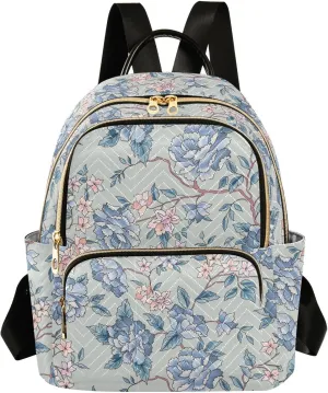 ALAZA Mini Backpack for Women, Flourish Ornamental Garden Travel Backpack Purse for Ladies, Small Bookbag Daypack Shoulder Bag M