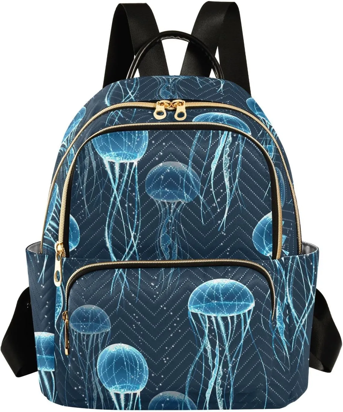 ALAZA Mini Backpack for Women, Jellyfish Travel Backpack Purse for Ladies, Small Bookbag Daypack Shoulder Bag M
