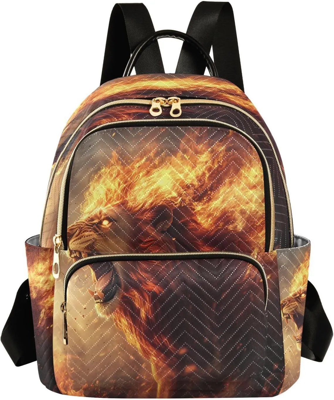 ALAZA Mini Backpack for Women Lion Roar Flame Travel Backpack Purse for Ladies Handbag Shoulder Bag Casual Daypack, M