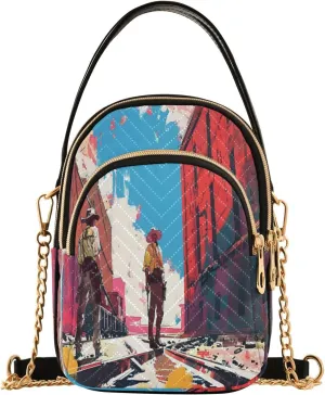 ALAZA Quilted Crossbody Bags for Women,Railroad Workerss Building Women's Crossbody Handbags Small Travel Purses Phone Bag