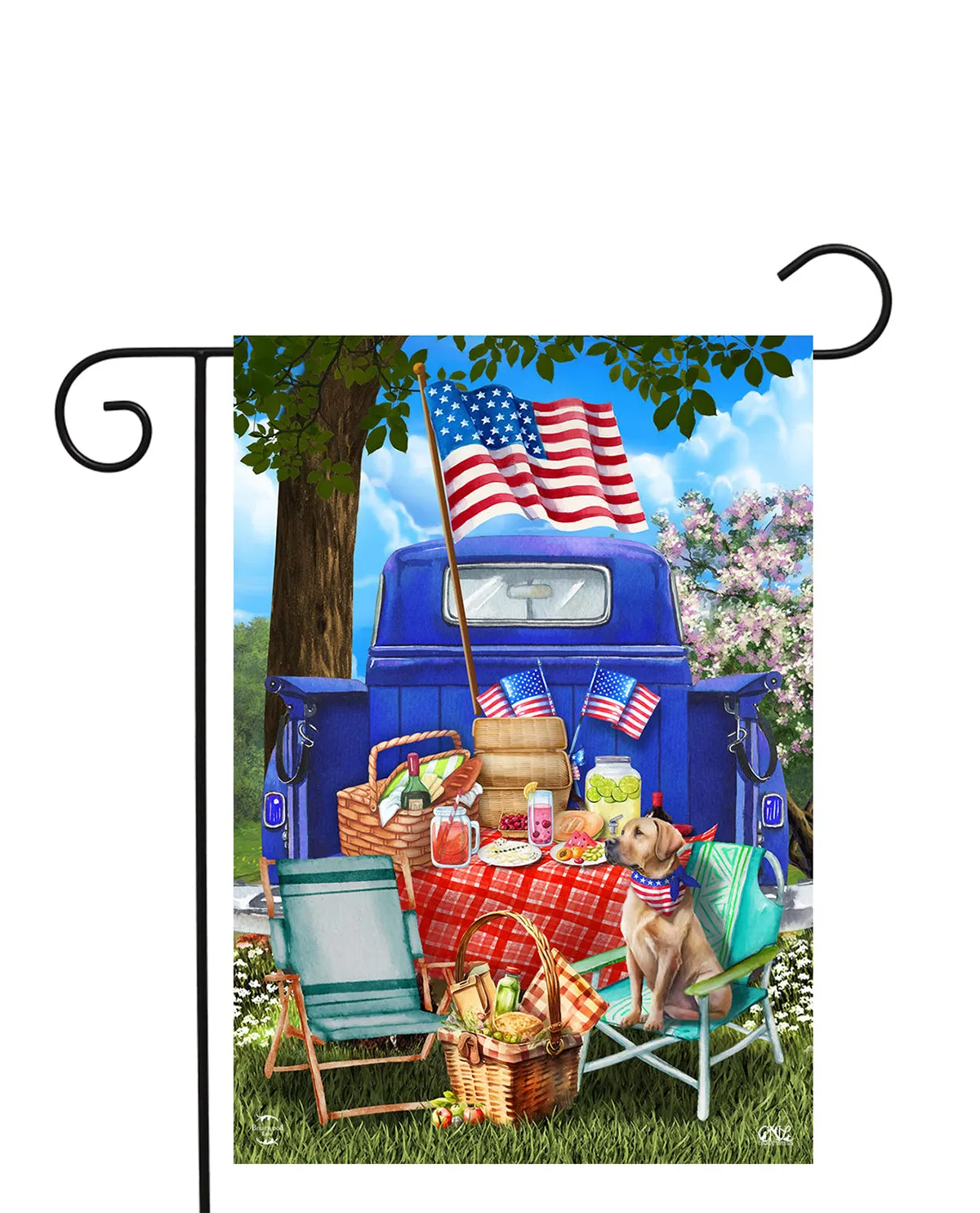All-American Picnic Garden Flag
