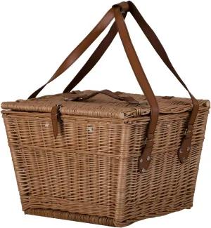 Alles aus Weide Wicker Picnic Basket with Lid Vintage Fruit Basket Hamper Box Woven Bin with Lid Retro Picnic Hamper Gift Natural Picnic Basket for 2 Wicker Baskets with Lid