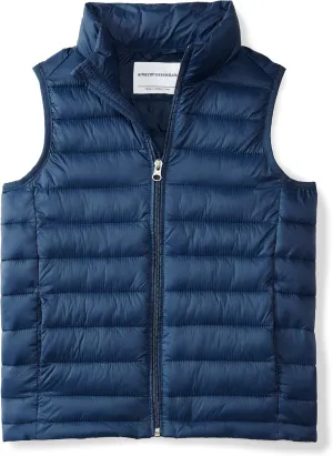 Amazon Essentials Boys and Toddlers' Lightweight Water-Resistant Packable Hooded Puffer Vest