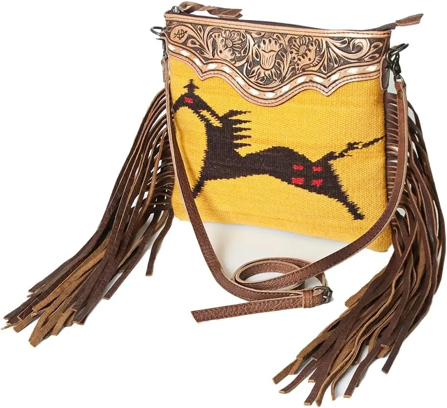 American Darling Cross Body Saddle Blanket Genuine Leather Women Bag Western Handbag Purse