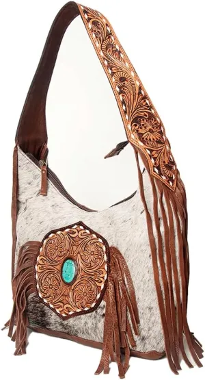 American Darling Hobo Hand Tooled Hair On Genuine Leather Western Women Bag | Handbag Purse | Leather Hobo Bag | Hobo Bags for Women | Hobo Purse | Cute Hobo Bag