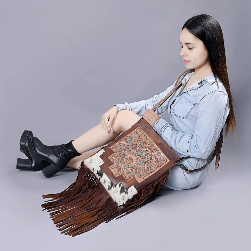 American Darling Tooled Painted Crossbody