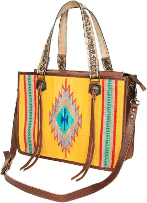 American Darling Tote Saddle Blanket Genuine Leather Women Bag Western Handbag Purse
