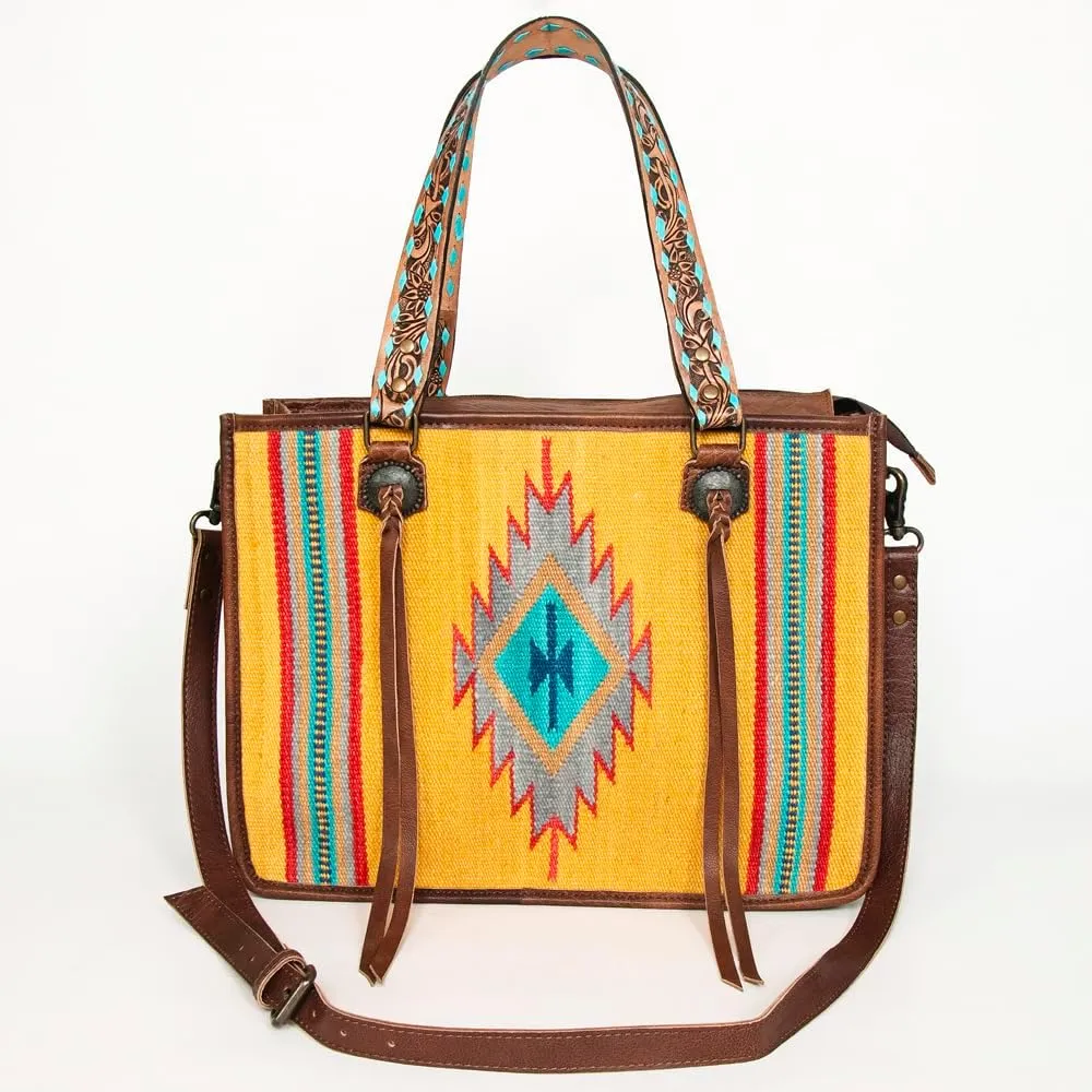 American Darling Tote Saddle Blanket Genuine Leather Women Bag Western Handbag Purse