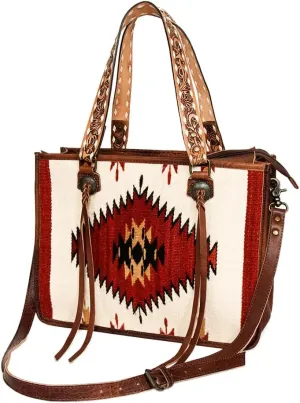 American Darling Tote Saddle Blanket Genuine Leather Women Bag Western Handbag Purse