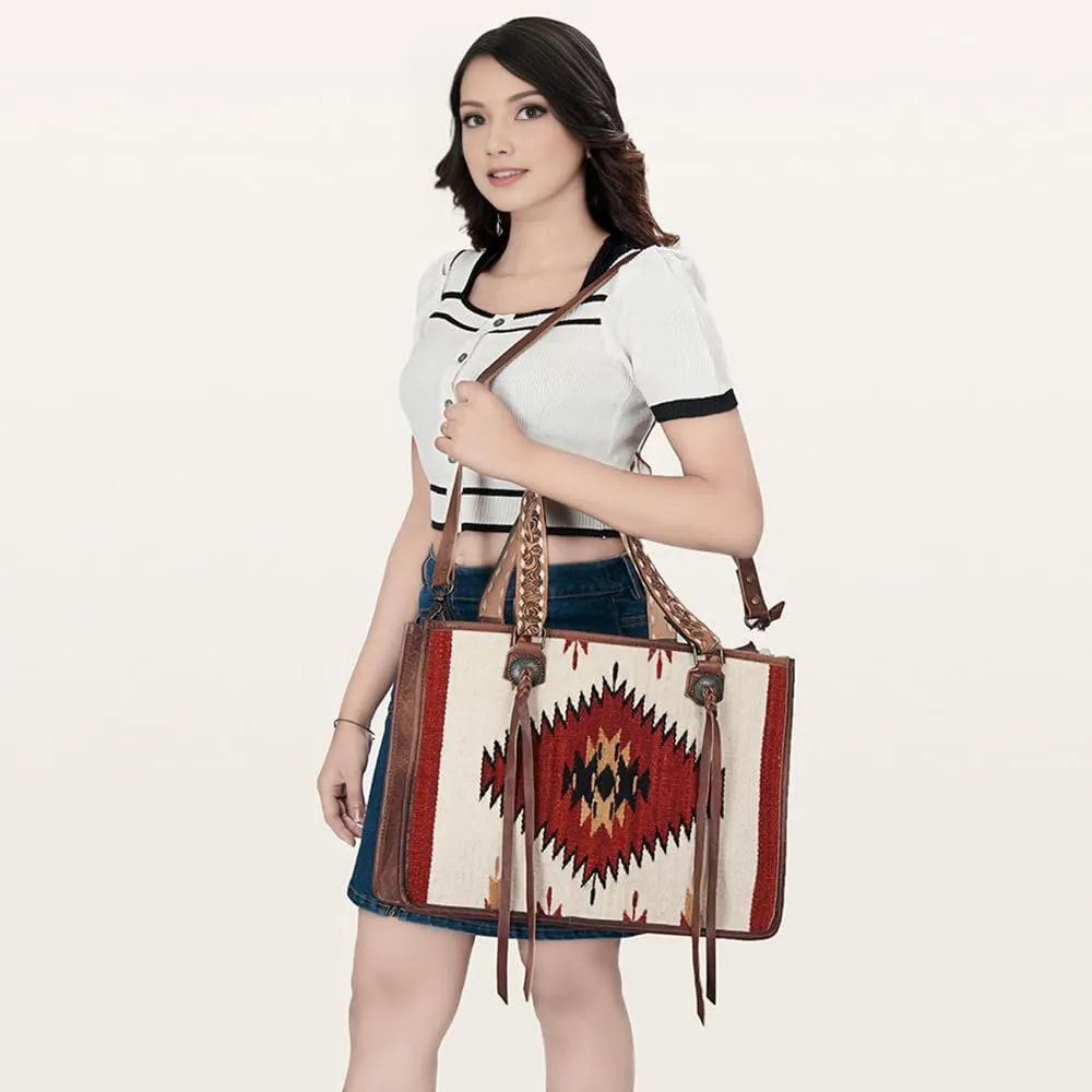American Darling Tote Saddle Blanket Genuine Leather Women Bag Western Handbag Purse