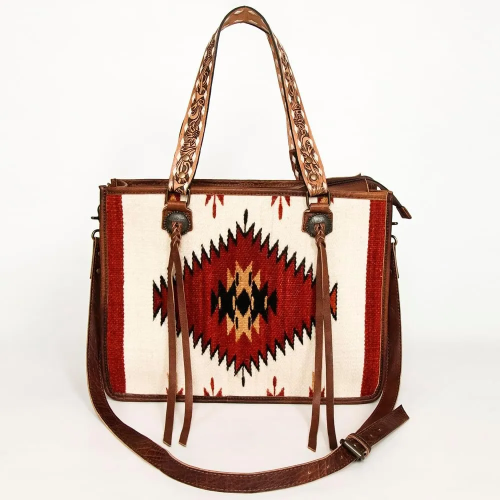 American Darling Tote Saddle Blanket Genuine Leather Women Bag Western Handbag Purse
