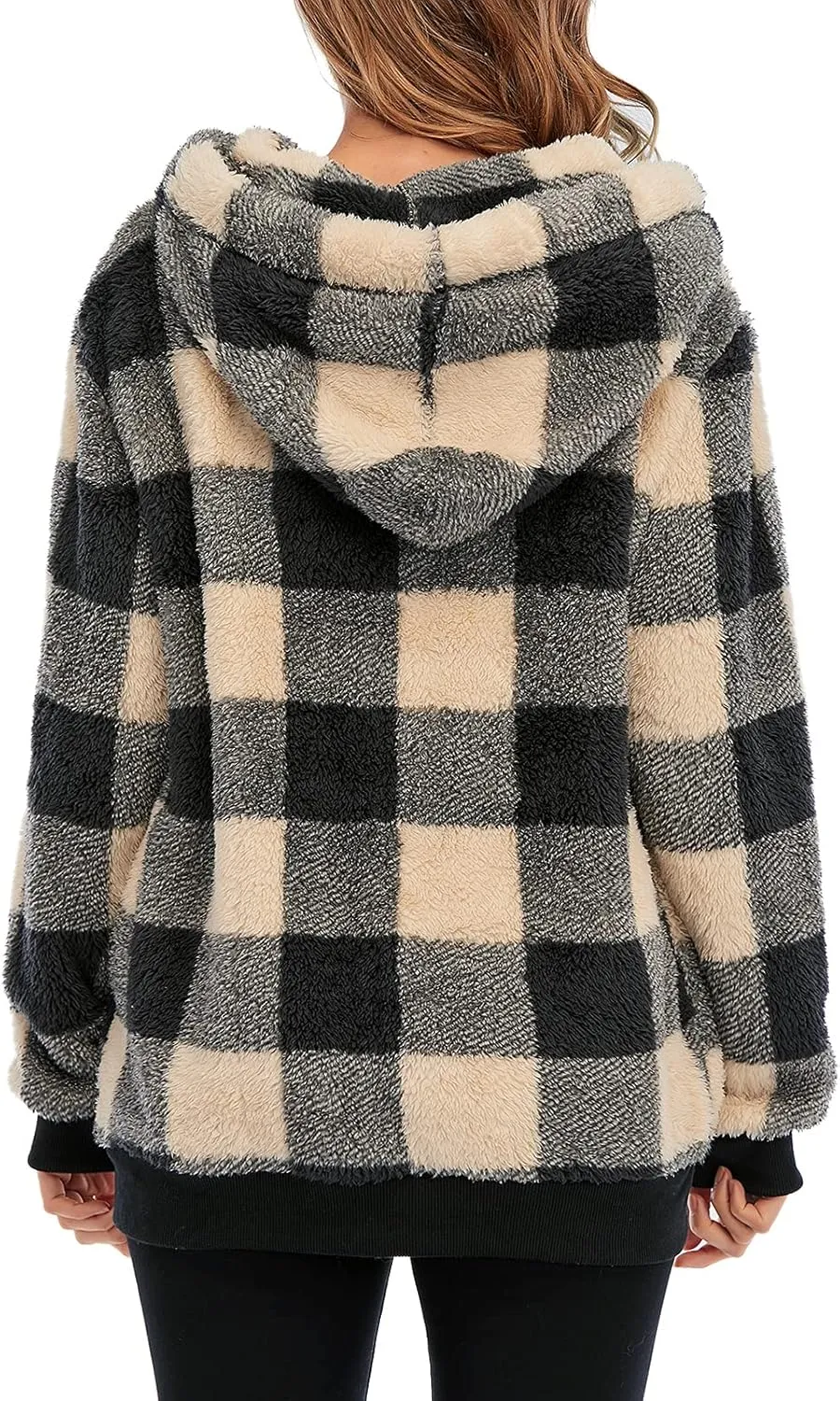 American Trends Oversized Sweatshirts for Women Athletic Womens Sherpa Hoodie Fluffy Women's Hoodies Pullover with Pockets