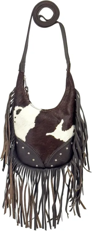 American West Fringed Cowgirl Crossbody with Fringe | Hand-Tooled Genuine Leather