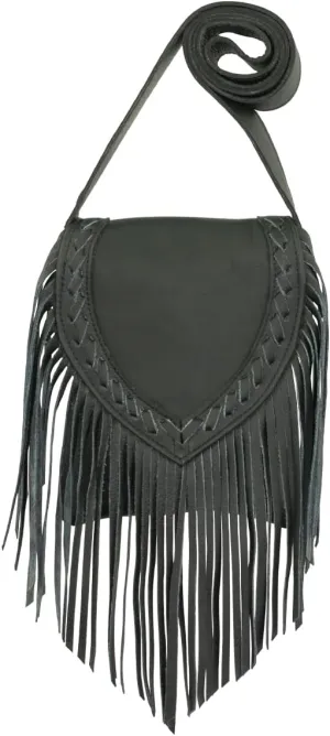 American West Fringed Cowgirl Flap Bag For Women - Genuine leather with hair-on cowhide