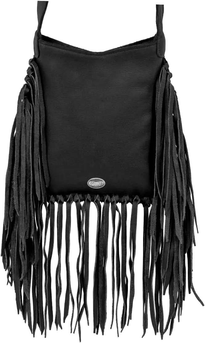 American West Fringed Cowgirl Flap Bag For Women - Genuine leather with hair-on cowhide