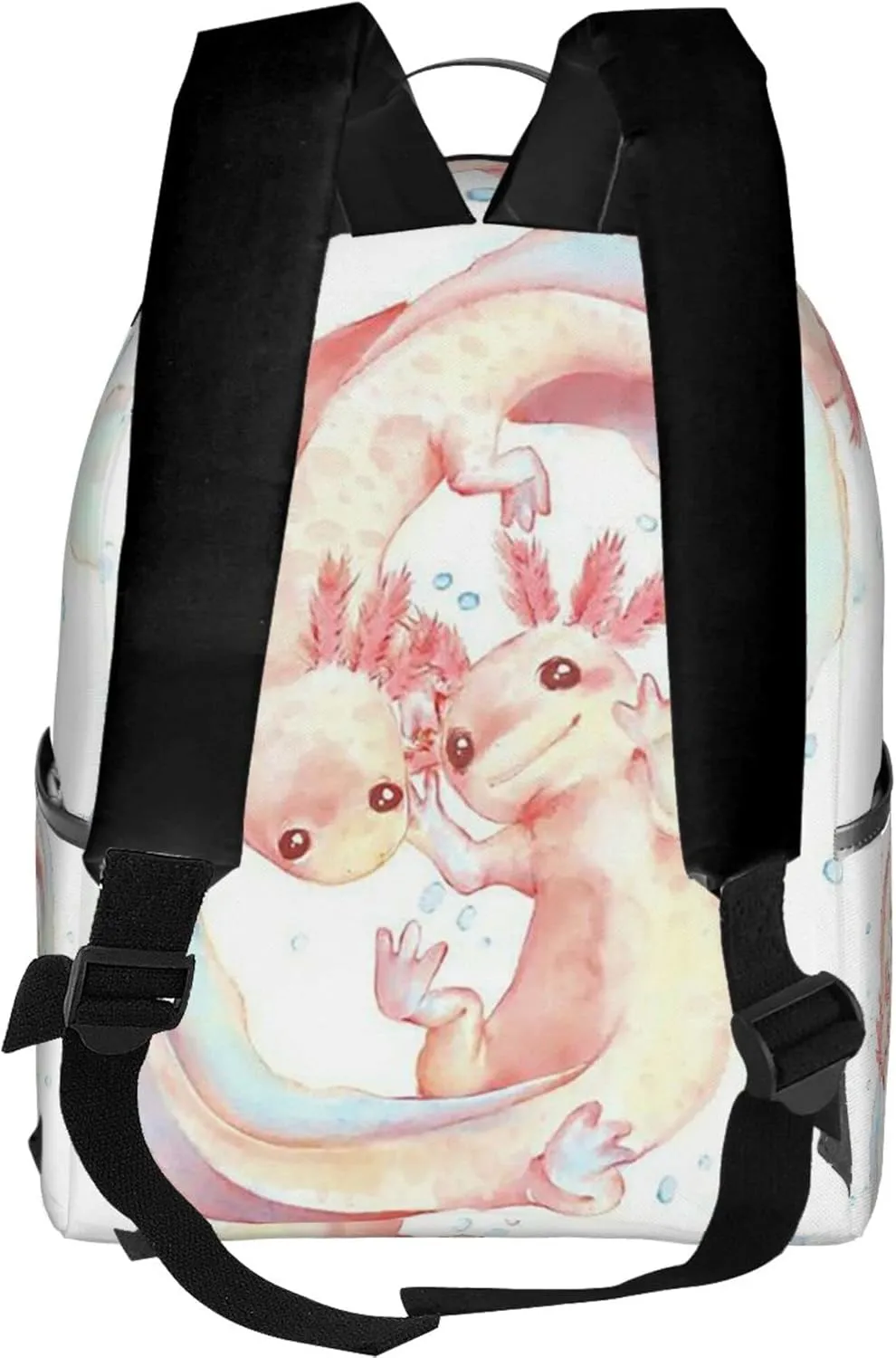 AMRANDOM Adorable Axolotl White Backpack Durable Backpacks with Padded Straps Fashion Laptop Backpack for College Business Work Dayparks