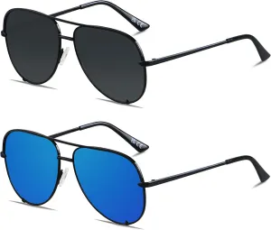 ANDWOOD Oversized Aviator Sunglasses for Women Men Big Large UV Protection Fashion Sun glasses