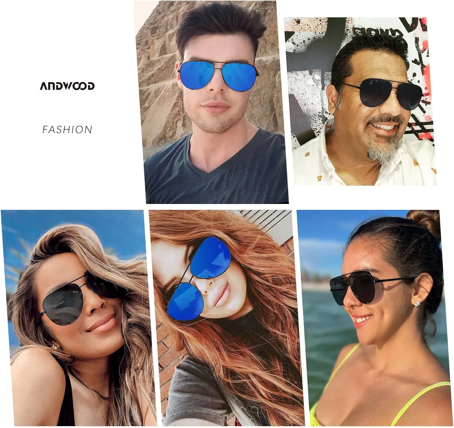 ANDWOOD Oversized Aviator Sunglasses for Women Men Big Large UV Protection Fashion Sun glasses
