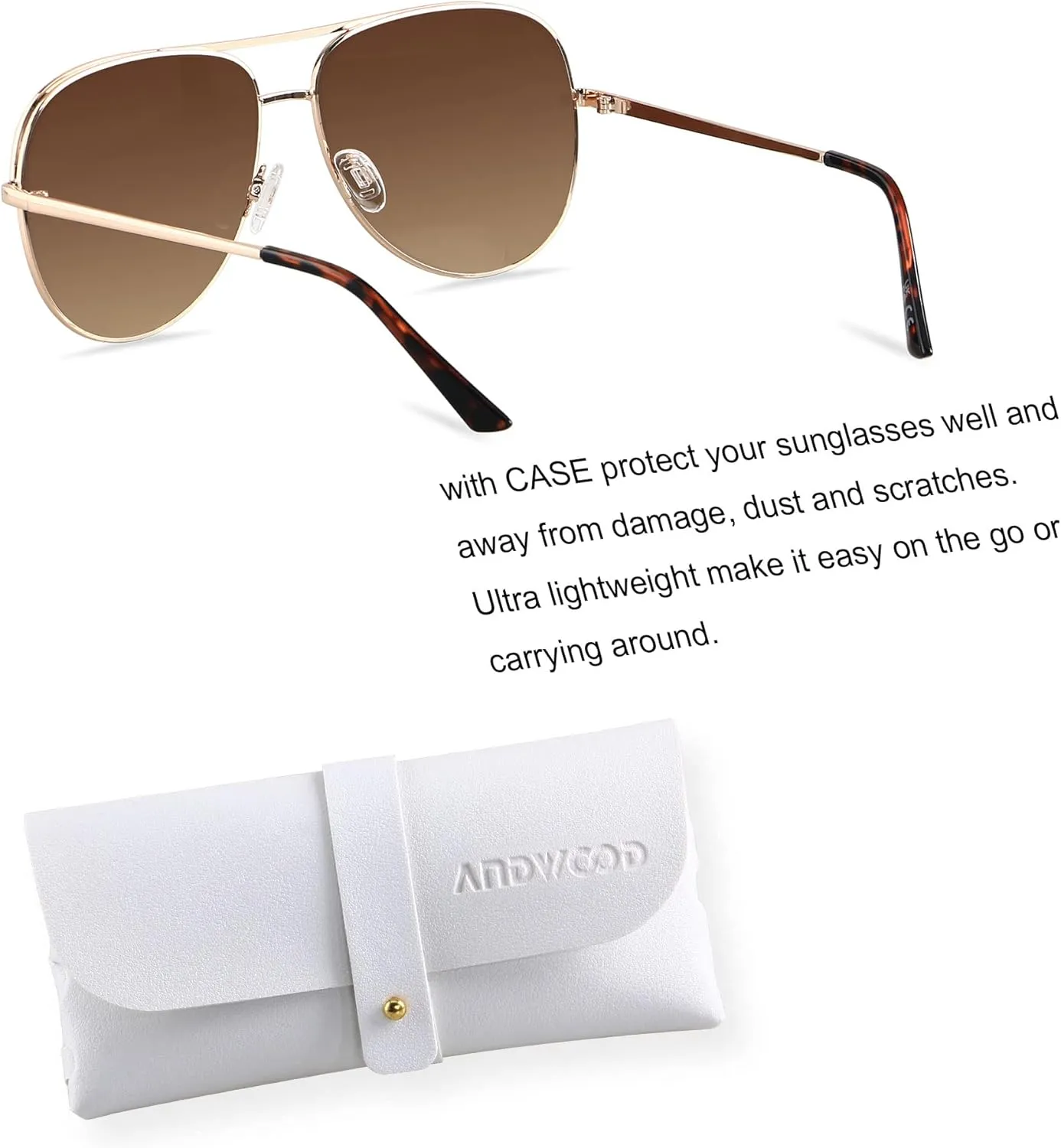 ANDWOOD Oversized Aviator Sunglasses for Women Men Big Large UV Protection Fashion Sun glasses