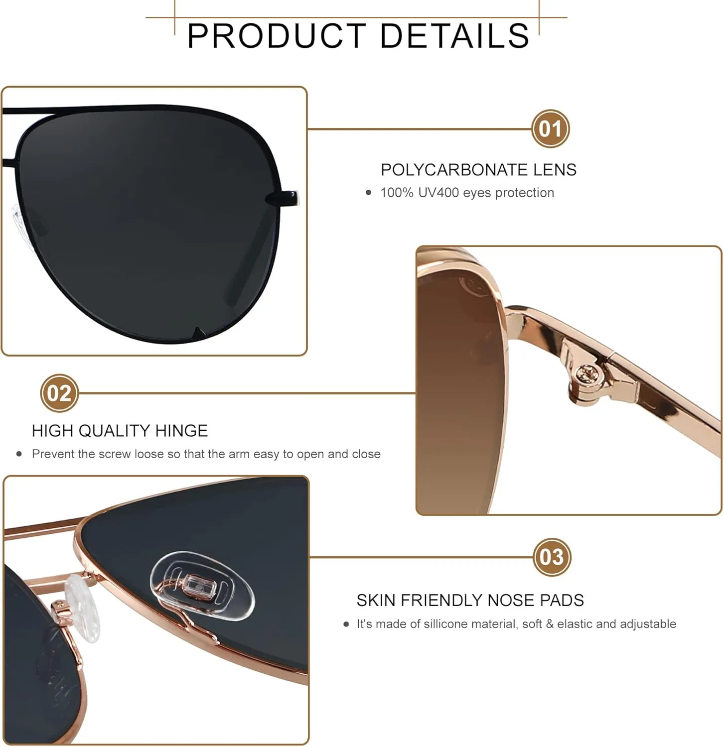ANDWOOD Oversized Aviator Sunglasses for Women Men Big Large UV Protection Fashion Sun glasses