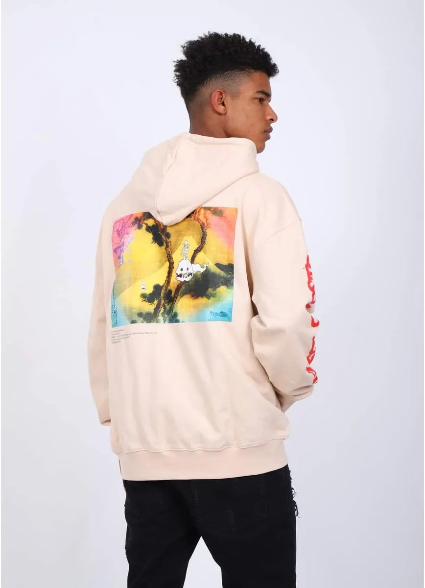 Arnodefrance Men Vintage Washed Graphic Hoodies Printing Graffiti Hoodie Cotton Warm Pullover