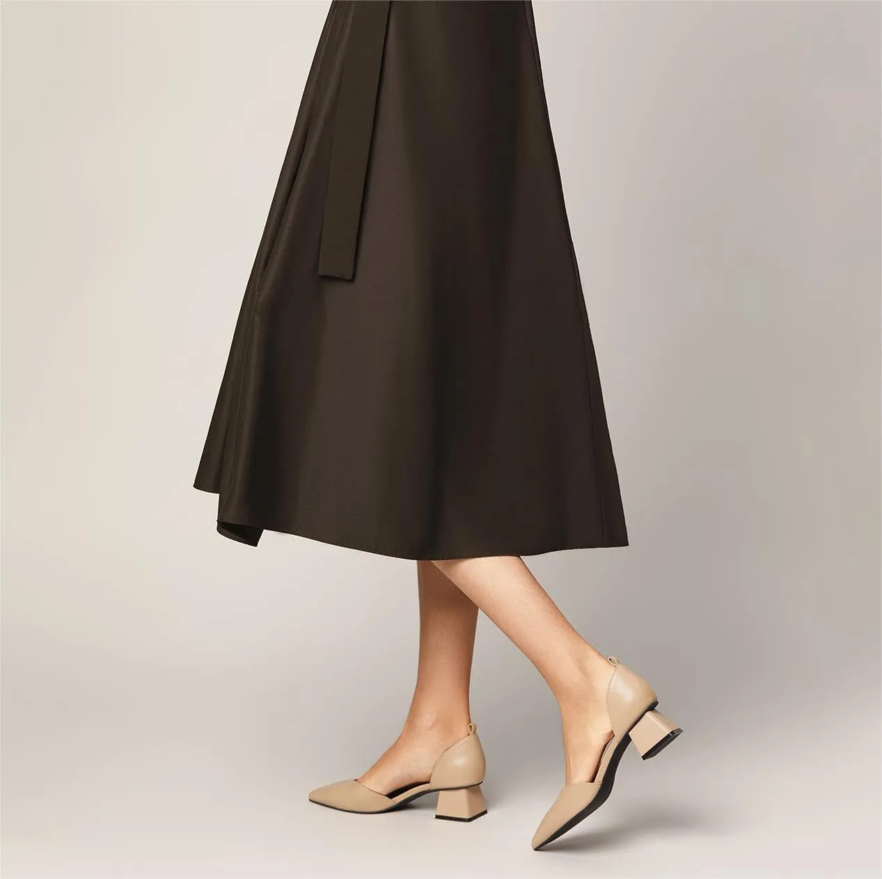 Arromic Women's Pumps Pointed Toe Chunky Closed Toe Block Low Heels Dress Shoes Comfortable Casual Office Three-Way Wear Ankle Strap Pumps Shoes