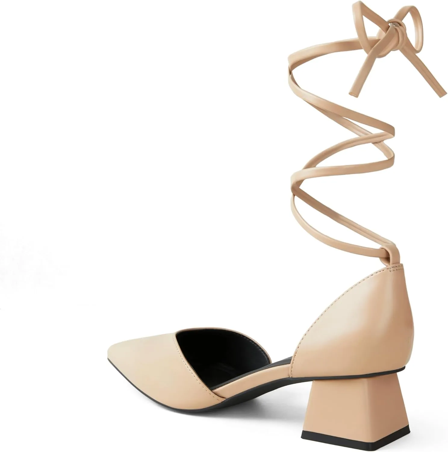 Arromic Women's Pumps Pointed Toe Chunky Closed Toe Block Low Heels Dress Shoes Comfortable Casual Office Three-Way Wear Ankle Strap Pumps Shoes