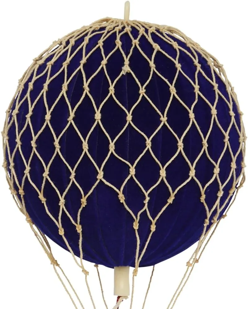 Authentic Models Floating The Skies Hot Air Balloon: Exquisite Hot Air Balloon Decor, Meticulously Crafted for Timeless Elegance - Blue Velvet