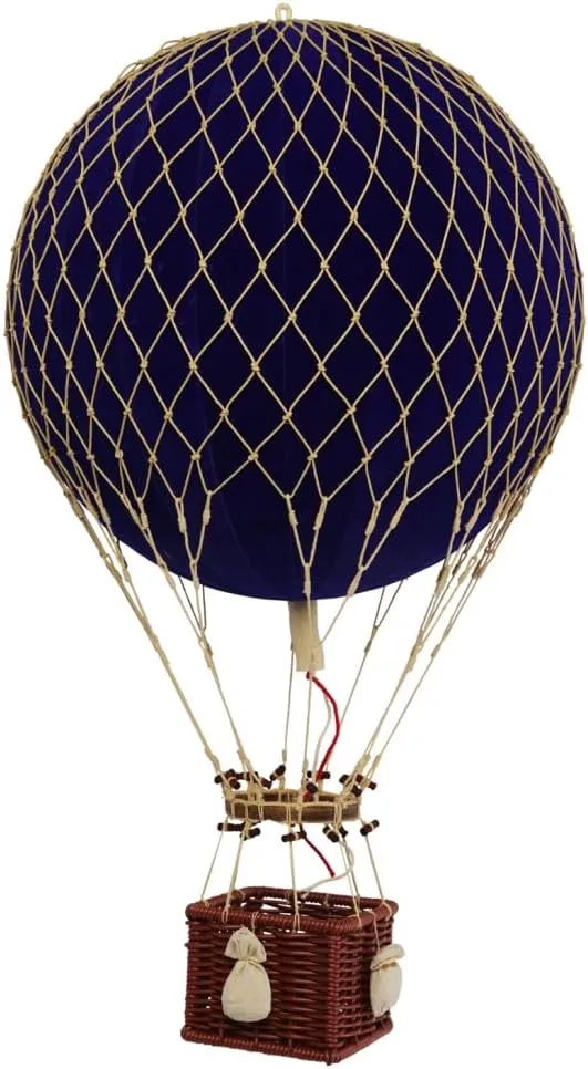 Authentic Models Royal Aero Hot Air Balloon: Exquisite Hot Air Balloon Decor, Meticulously Crafted for Timeless Elegance and Adventure - Blue Velvet