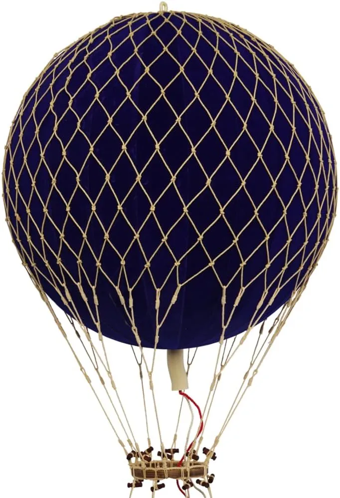 Authentic Models Royal Aero Hot Air Balloon: Exquisite Hot Air Balloon Decor, Meticulously Crafted for Timeless Elegance and Adventure - Blue Velvet