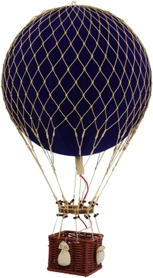 Authentic Models Royal Aero Hot Air Balloon: Exquisite Hot Air Balloon Decor, Meticulously Crafted for Timeless Elegance and Adventure - Blue Velvet
