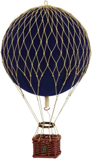 Authentic Models Travels Light Hot Air Balloon: Exquisite Hot Air Balloon Decor, Meticulously Crafted for Timeless Elegance and Adventure, Blue Velvet
