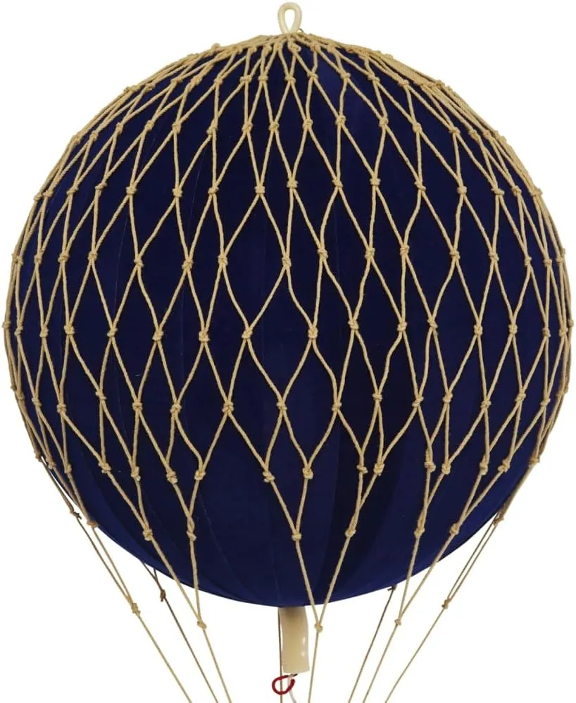 Authentic Models Travels Light Hot Air Balloon: Exquisite Hot Air Balloon Decor, Meticulously Crafted for Timeless Elegance and Adventure, Blue Velvet