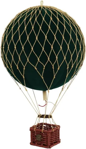 Authentic Models Travels Light Hot Air Balloon: Exquisite Hot Air Balloon Decor Meticulously Crafted for Timeless Elegance and Adventure, Green Velvet