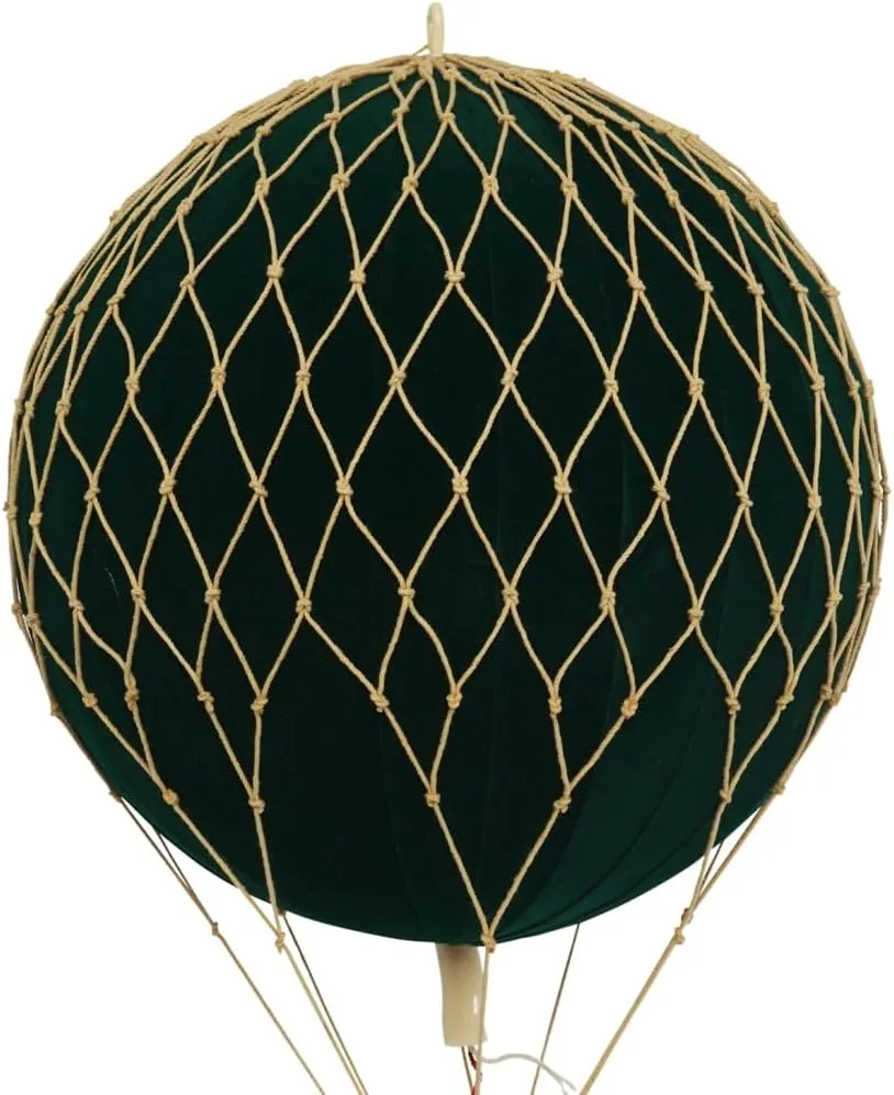 Authentic Models Travels Light Hot Air Balloon: Exquisite Hot Air Balloon Decor Meticulously Crafted for Timeless Elegance and Adventure, Green Velvet